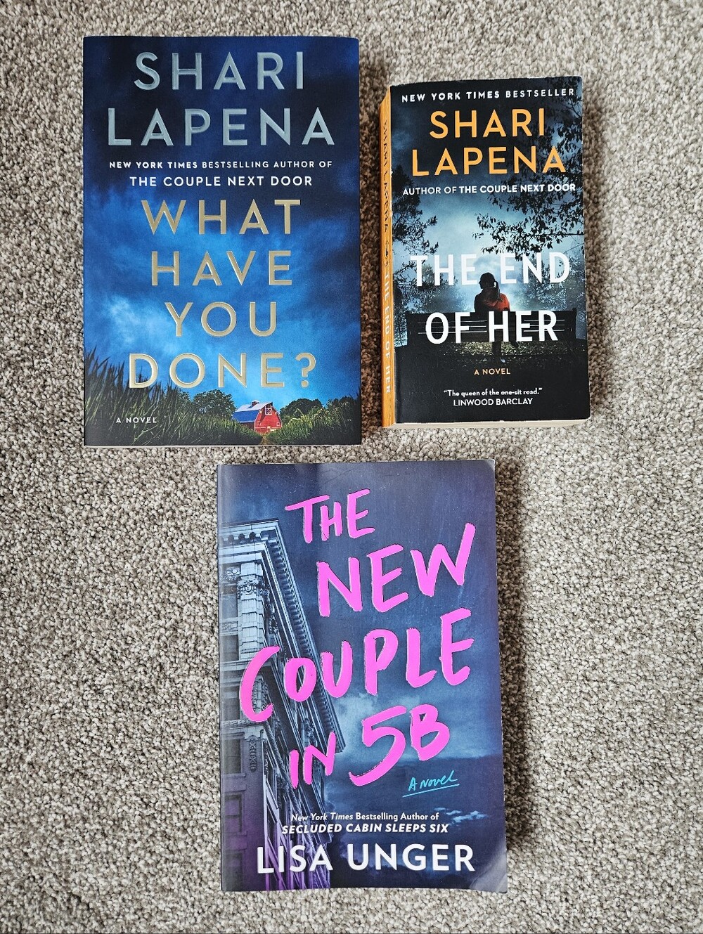 Set Of Three Thriller/Mystery Softcover Novels By Women Authors